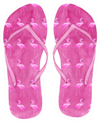 Watercolor Flamingo Flip Flops Sticker