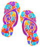 Watercolor Flip Flop Colorful Sticker