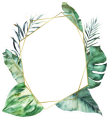 Watercolor Floral Geometric Leaves Sticker