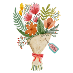 Watercolor Flower Bouquet For Mom Sticker 