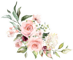 Watercolor Flowers Rose Arrangement Sticker