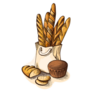 Watercolor Fresh French Bread Illustration Sticker