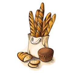 Watercolor Fresh French Bread Illustration Sticker