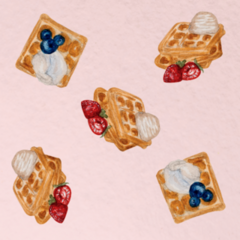 Watercolor Fruit Waffles Sticker