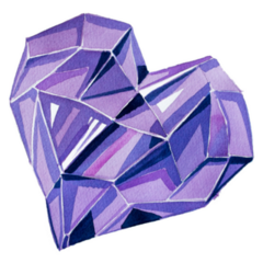 Watercolor Glass Heart Crystal Sticker