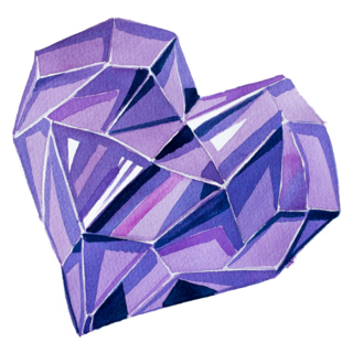 Watercolor Glass Heart Crystal Sticker
