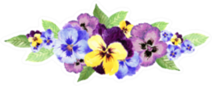 Watercolor Gouache Elegant Vintage Pansy Bouquet Sticker