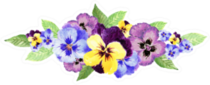 Watercolor Gouache Elegant Vintage Pansy Bouquet Sticker