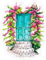Watercolor Greek Door Sticker
