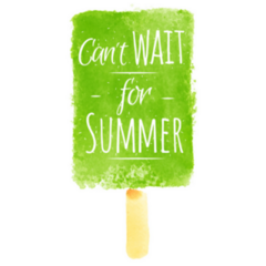 Watercolor Green Ice Cream Cant Wait For Summer Sticker