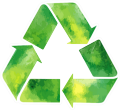 Watercolor Green Recycle Sign Sticker