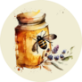Watercolor Hand Drawn Honey Bee Illustration Sticker