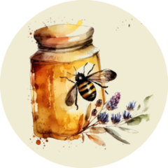 Watercolor Hand Drawn Honey Bee Illustration Sticker