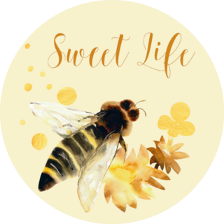 Watercolor Hand Drawn Sweet Life Bee Sticker