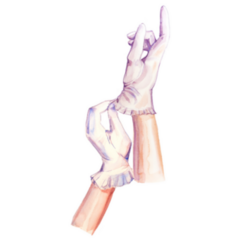 Watercolor Hands Wearing 1920s Gloves Sticker