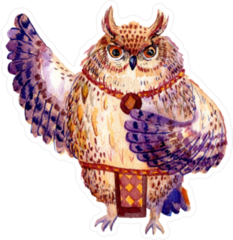 Watercolor Hawaii Dance Owl Sticker