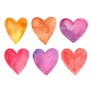 Watercolor Hearts Sticker