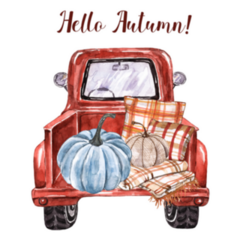 Watercolor Hello Autumn! Illustration Sticker