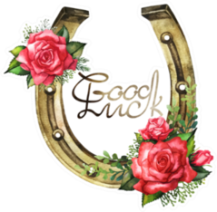 Watercolor Horseshoe With Red Roses Sticker