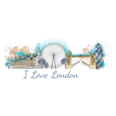 Watercolor I Love London Landmark Sticker