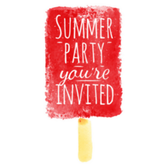 Watercolor Ice Cream Summer Party Youre Invited Sticker
