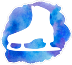 Watercolor Ice Skate Sticker