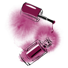 Watercolor Illustration Beautiful Nail Polish Sticker