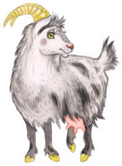 Watercolor Illustration Of A Goat Sticker