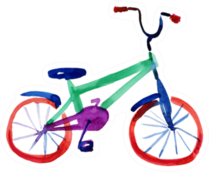 Watercolor Illustration Of Isolated Vintage Bicycle Sticker