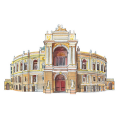 Watercolor Illustration Of Opera House In Odessa, Ukraine Sticker