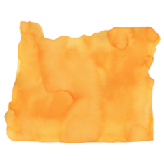 Watercolor Illustration Of Oregon State Map Sticker