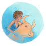 Watercolor Illustration Of Taurus Zodiac Beautiful Sticker