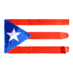 Watercolor Illustration Of The Puerto Rico Flag Sticker