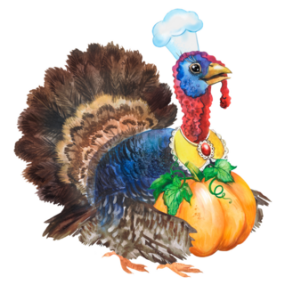 Watercolor Illustration Of Turkey Sticker