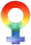 Watercolor Illustration Rainbow Female Symbol Sticker