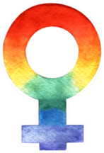 Watercolor Illustration Rainbow Female Symbol Sticker