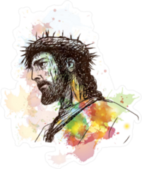 Watercolor Jesus Sticker