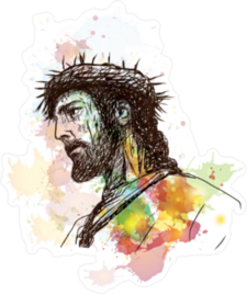 Watercolor Jesus Sticker