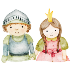 Watercolor Knight Princess Sticker