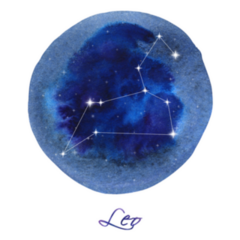 Watercolor Leo Moon Zodiac Constellation Sticker