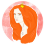 Watercolor Leo Woman With Red Hair Sticker