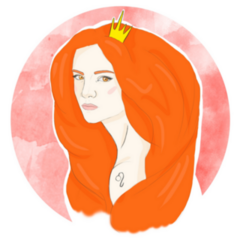 Watercolor Leo Woman With Red Hair Sticker