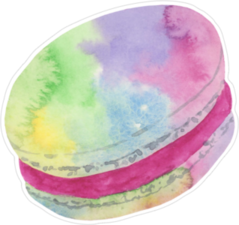 Watercolor Macaron Sticker