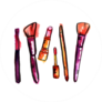 Watercolor Makeup Brushes Sticker