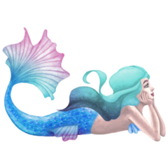Watercolor Mermaid Side View Sticker