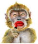 Watercolor Monkey With Red Lipstick Sticker