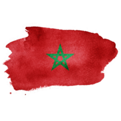 Watercolor Morocco Flag Background Sticker