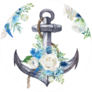 Watercolor Nautical Anchor Design Sticker