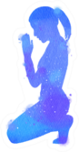 Watercolor Of A Girl Praying Or Meditating Sticker
