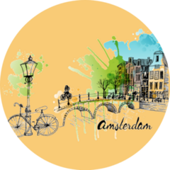 Watercolor Of Amsterdam Netherlands City Sticker